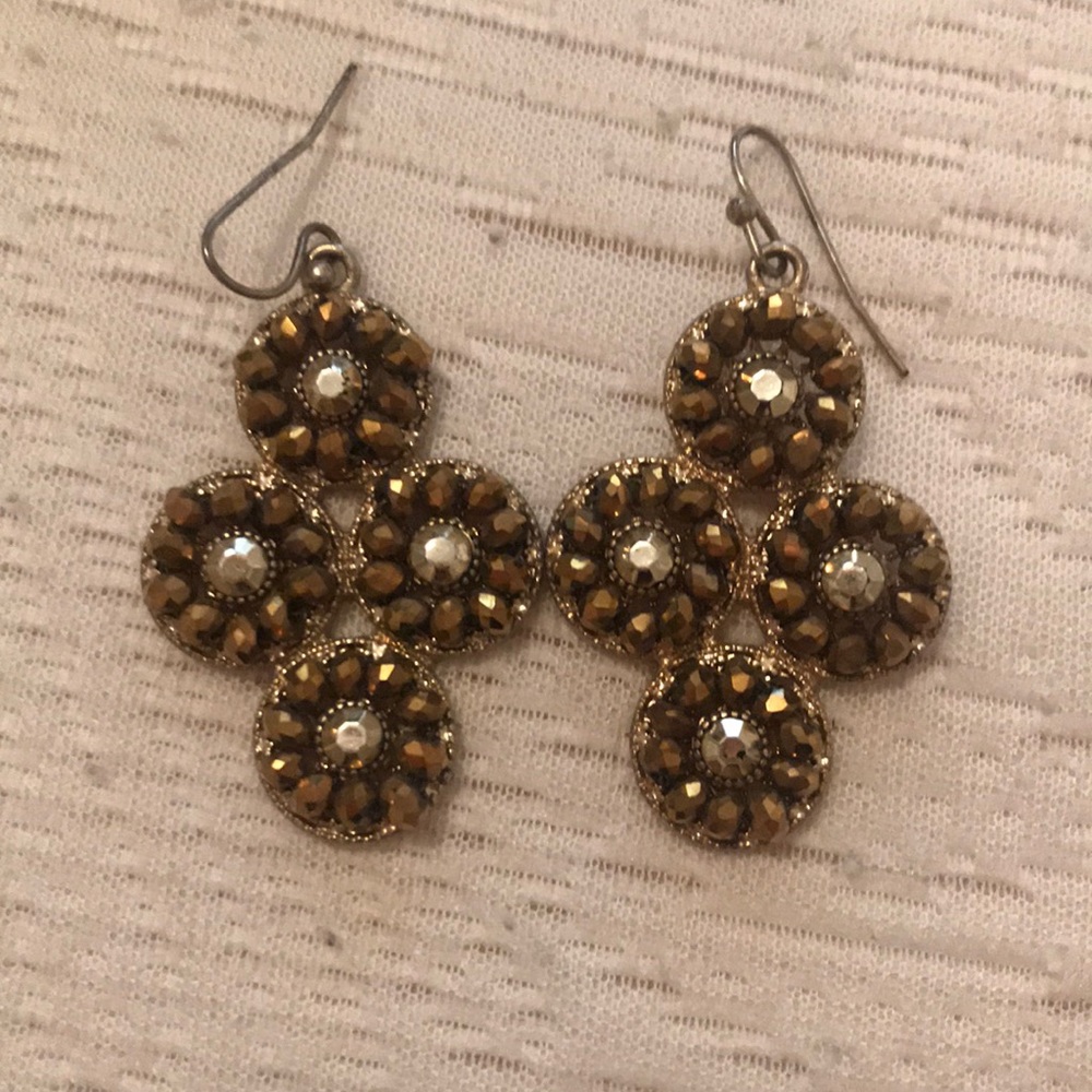 Gold statement earrings! - Picture 1 of 2